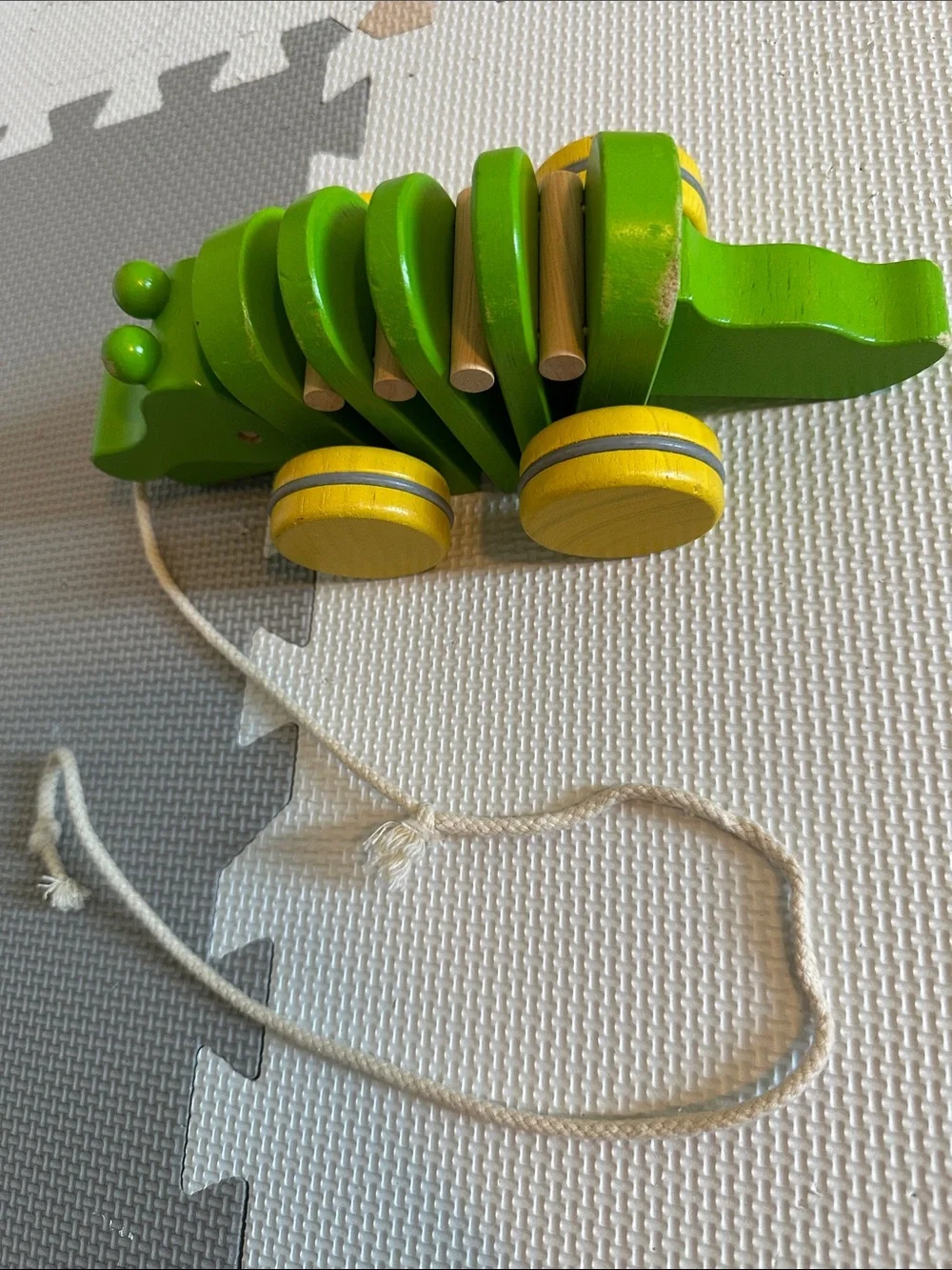 Green Pull-Along Wooden Crocodile Toy